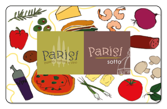 Parisi logo over white background with veggies 